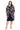 Mother of the Bride Dresses Plus Size Puff Print Short Jacket Dress Navy Rose