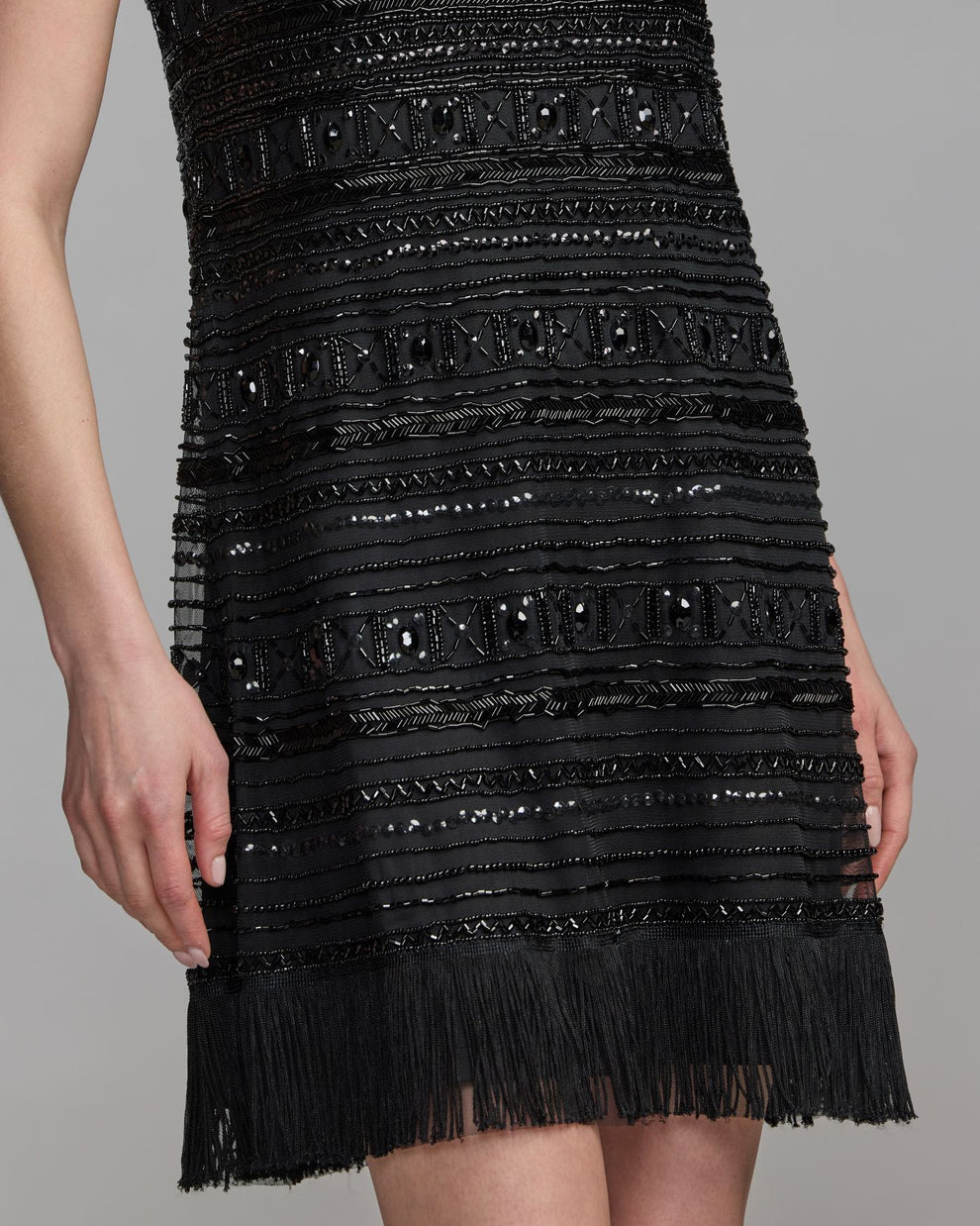 Crew High-Neck Mini Short Sequin Cocktail Fit & Flare Mac Duggal 9449
