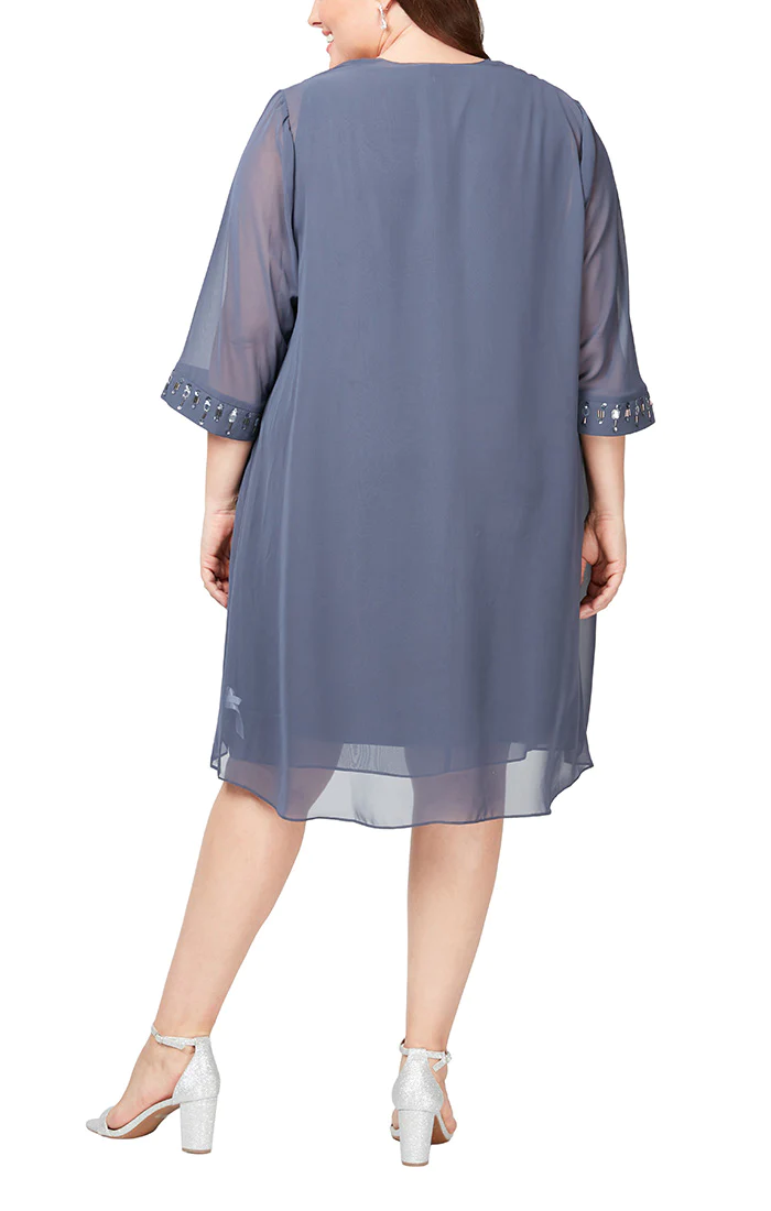 SL Fashions 9470668 Plus Size Jacket Cocktail Dress