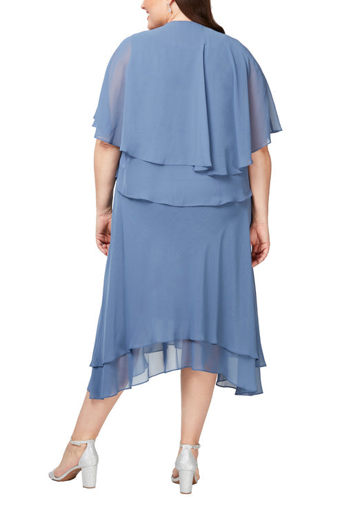 SL Fashions 9470677 Plus Size Short Cocktail Dress