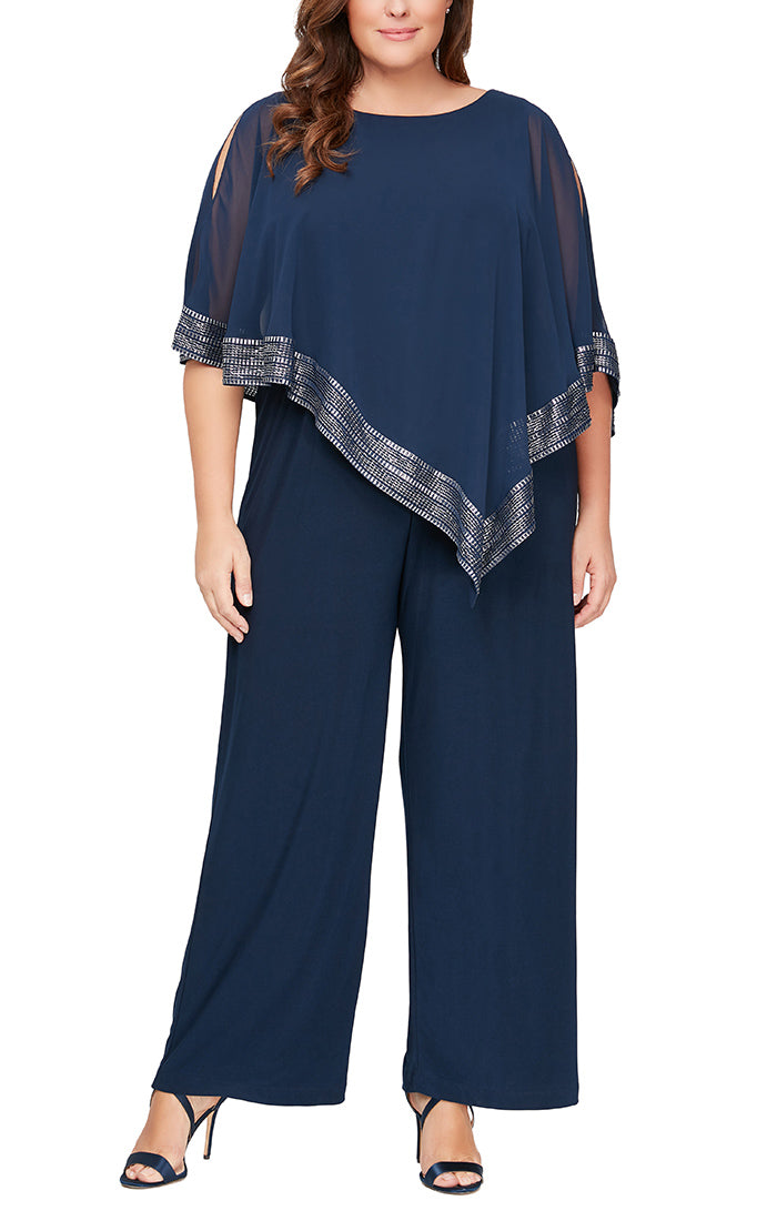 Black SL Fashions 9477331 Plus Size Formal Jumpsuit