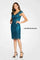 Mother of the Bride Dresses Short Mother of the Bride Beaded Lace Dress Teal