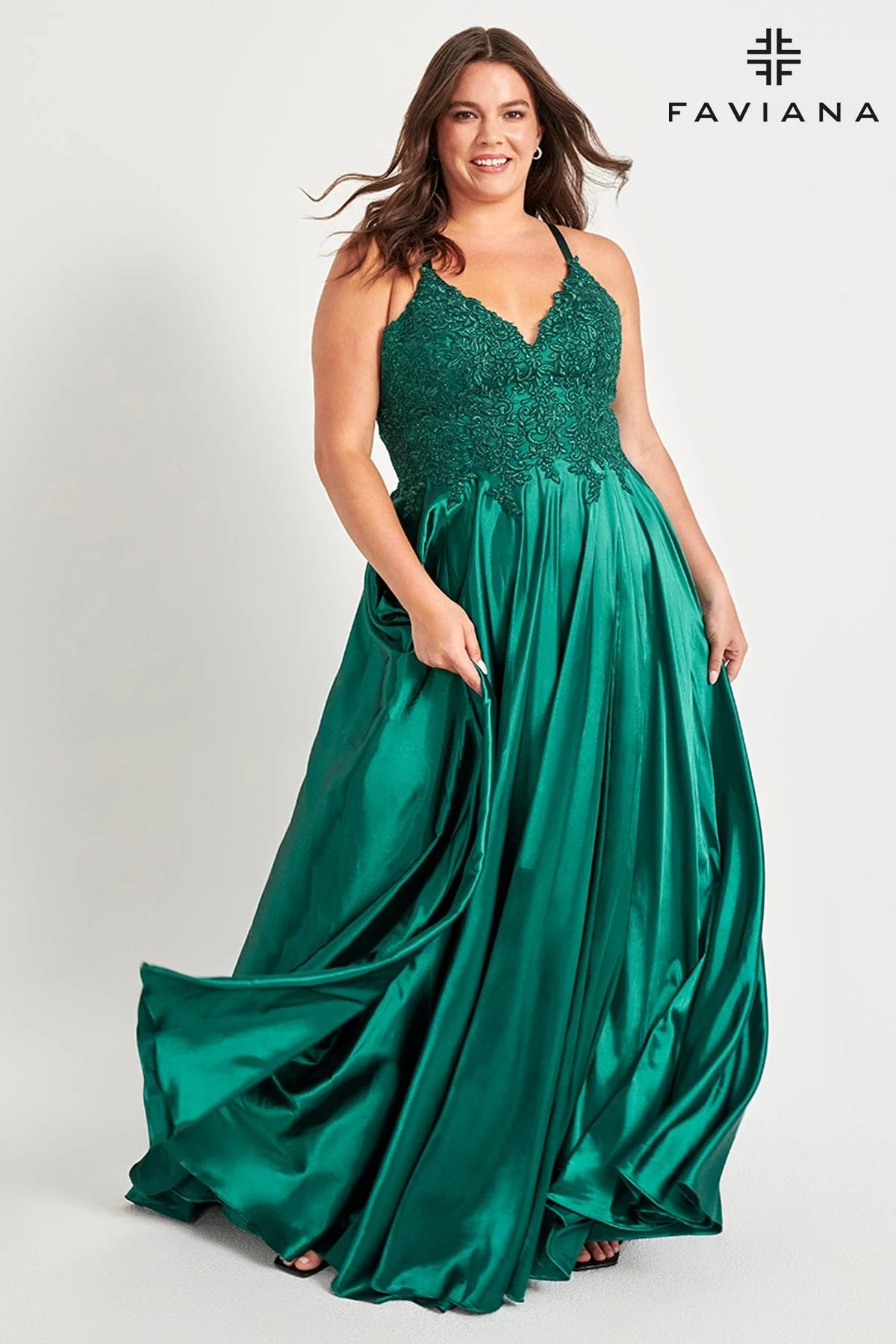 Faviana 9498 Long Formal Plus Size Prom Dress