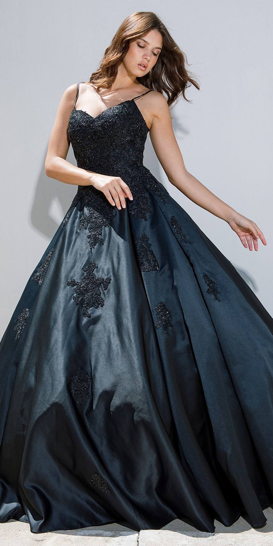 Prom Dresses Long Formal A Line Prom Ball Gown Dress Eureka Fashion 9500 Black