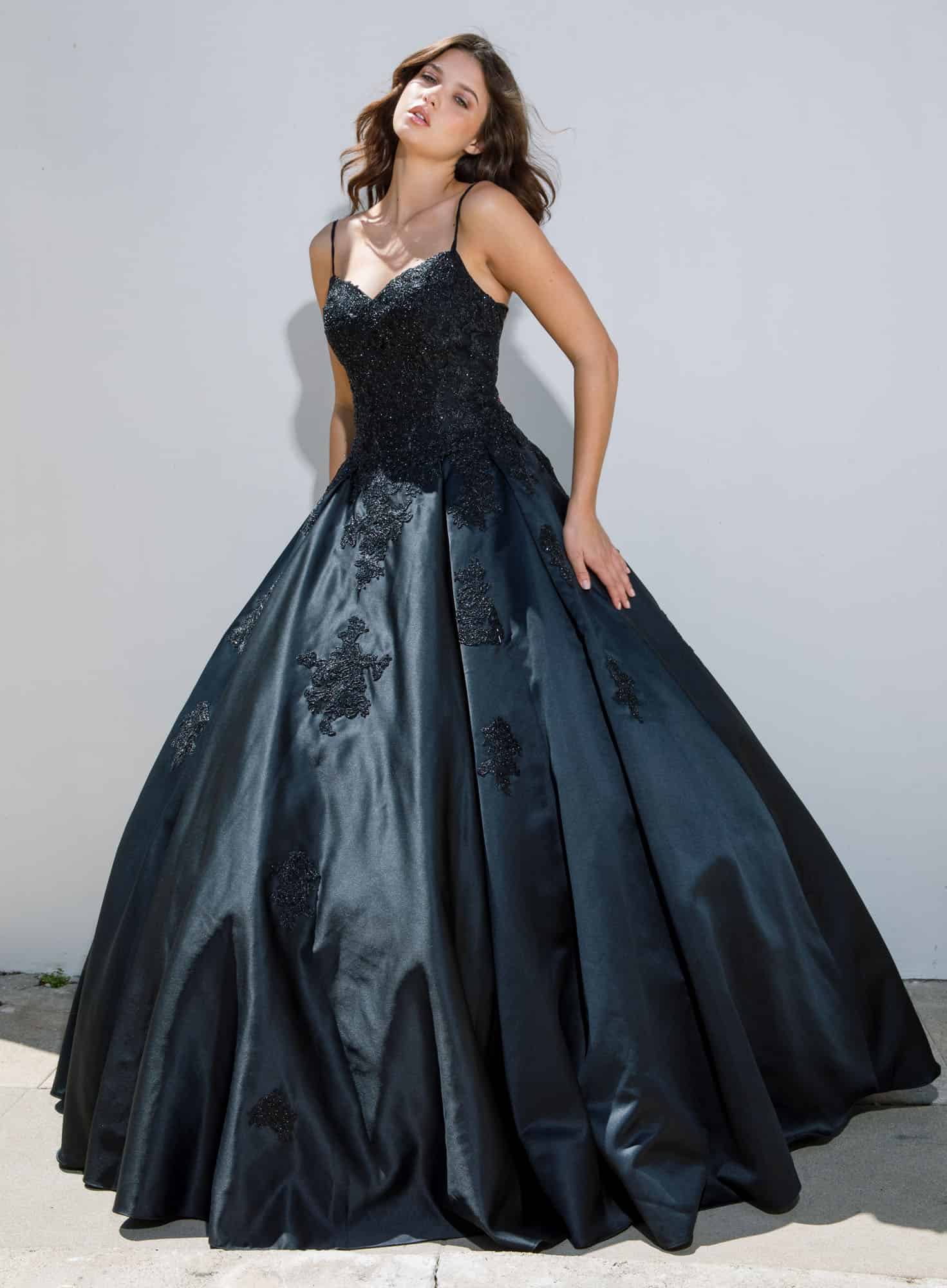 Prom Dresses Long Formal A Line Prom Ball Gown Dress Eureka Fashion 9500 Black