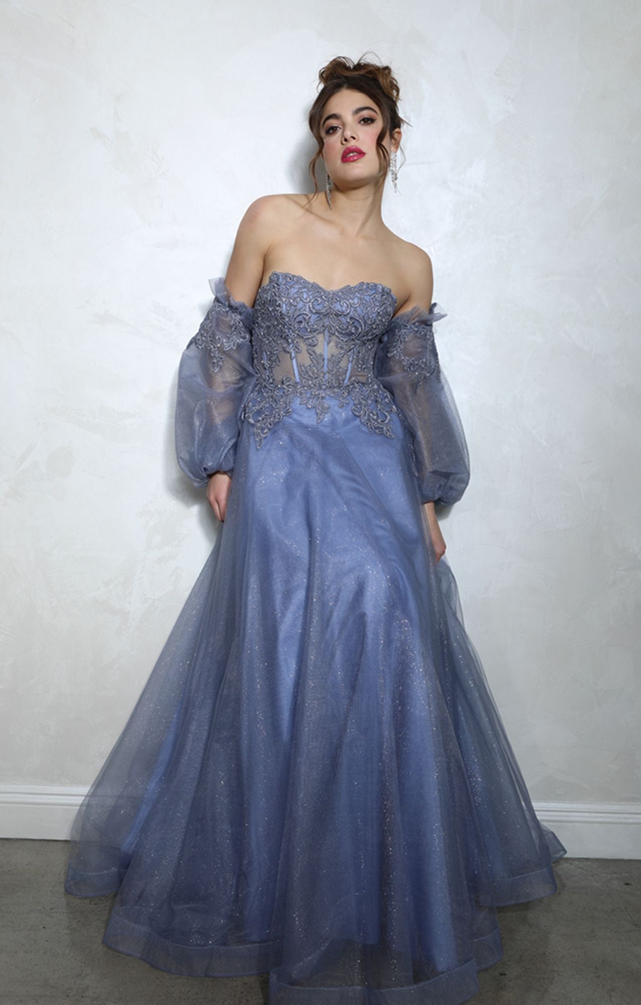 Long Formal Prom Lace A Line Dress Eureka Fashion 9505G