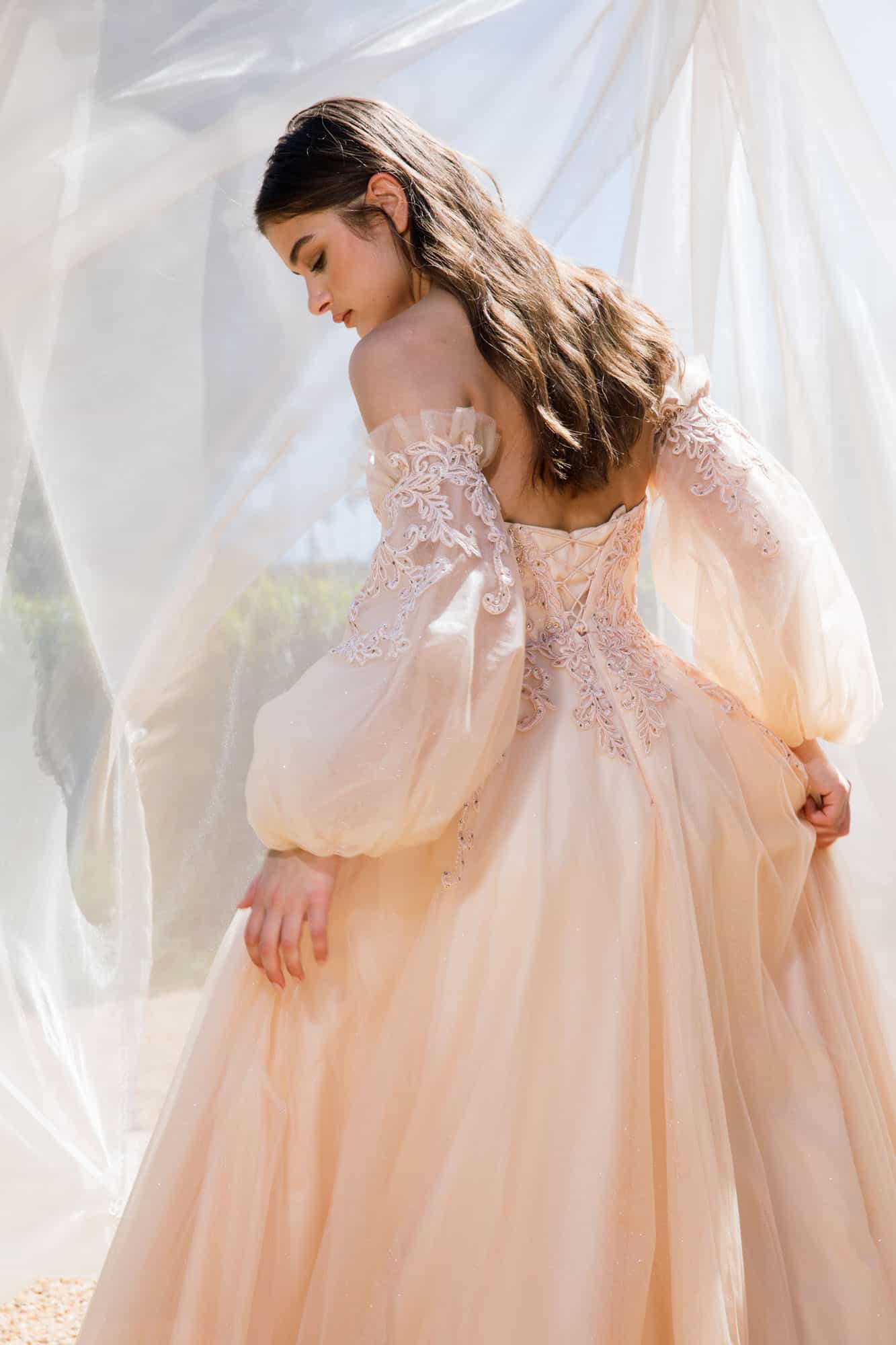 Prom Dresses Long Formal A Line Prom Ball Gown Lace Dress Eureka Fashion 9505 Champagne Rose