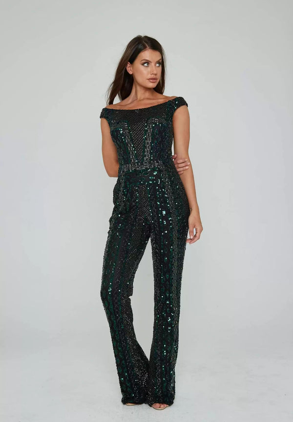Aleta 951 Long Beaded Formal Jumpsuit