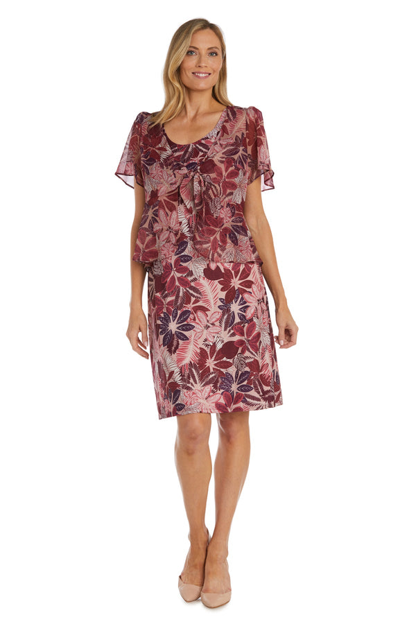 Floral Print Short Dress Formal R&M Richards 9526