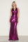 Prom Dresses Fitted Long Formal Mettalic Prom Dress Magenta