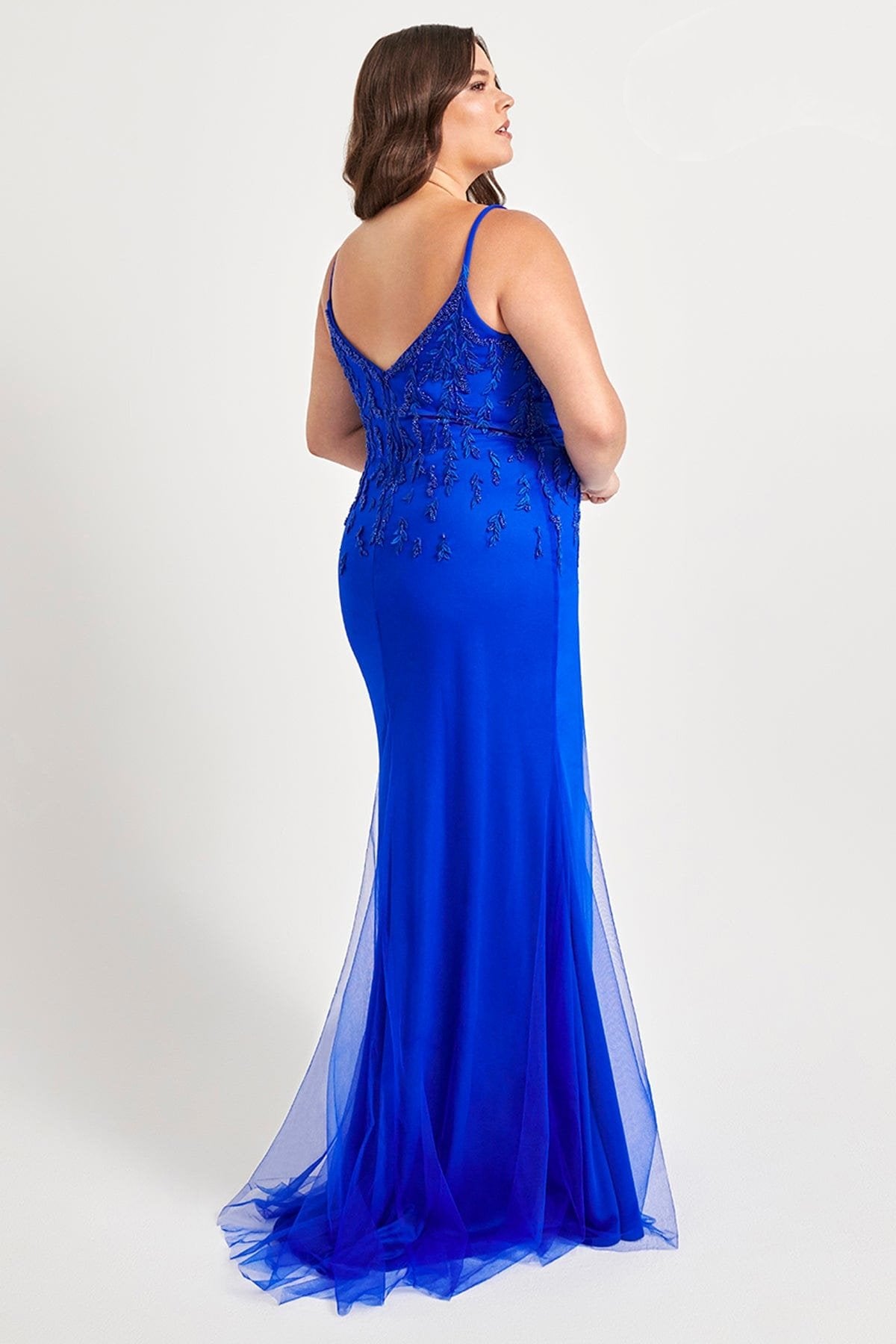 Prom Dresses Long Prom Beaded Prom Lace Plus Size Dress Royal