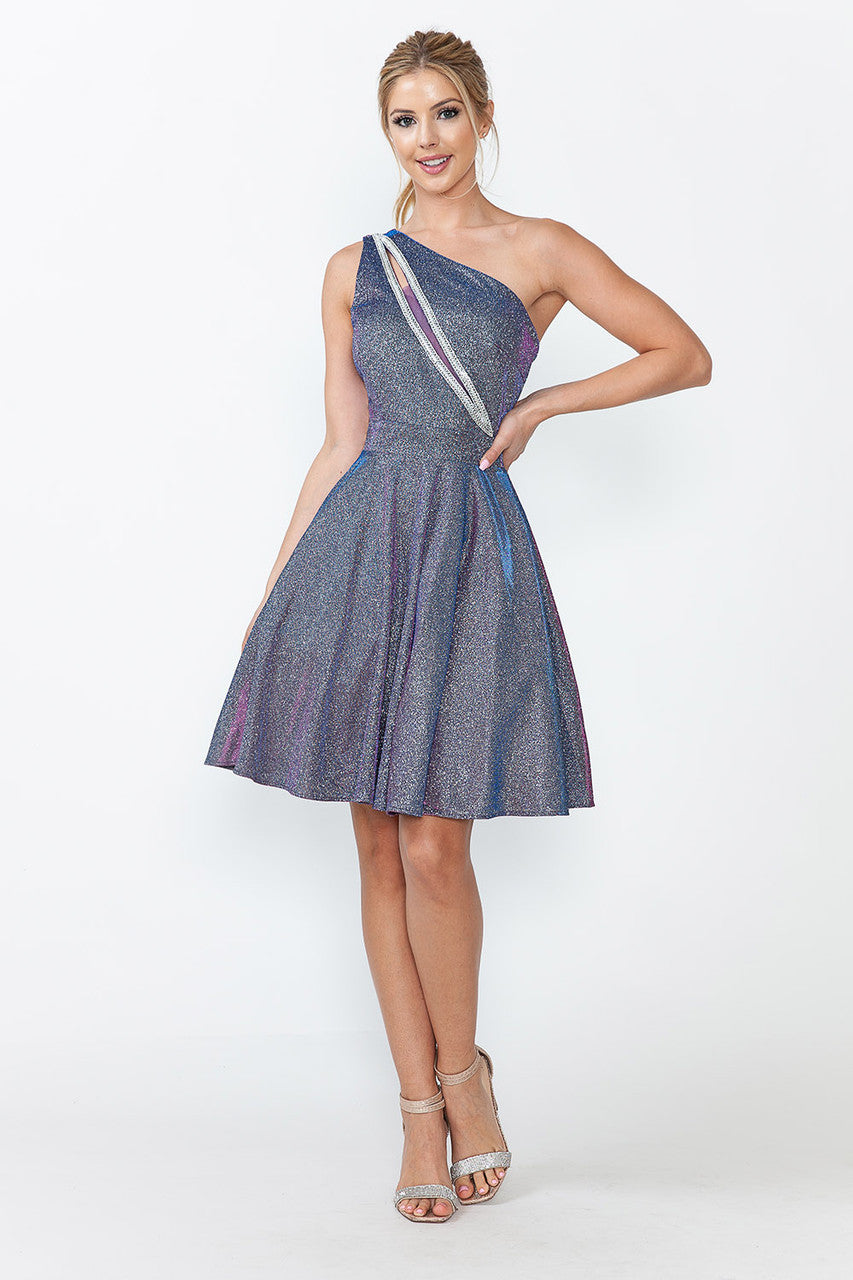 Cocktail Dresses Short Metallic Midi Cocktail Dress Lenovia 5272 Purple