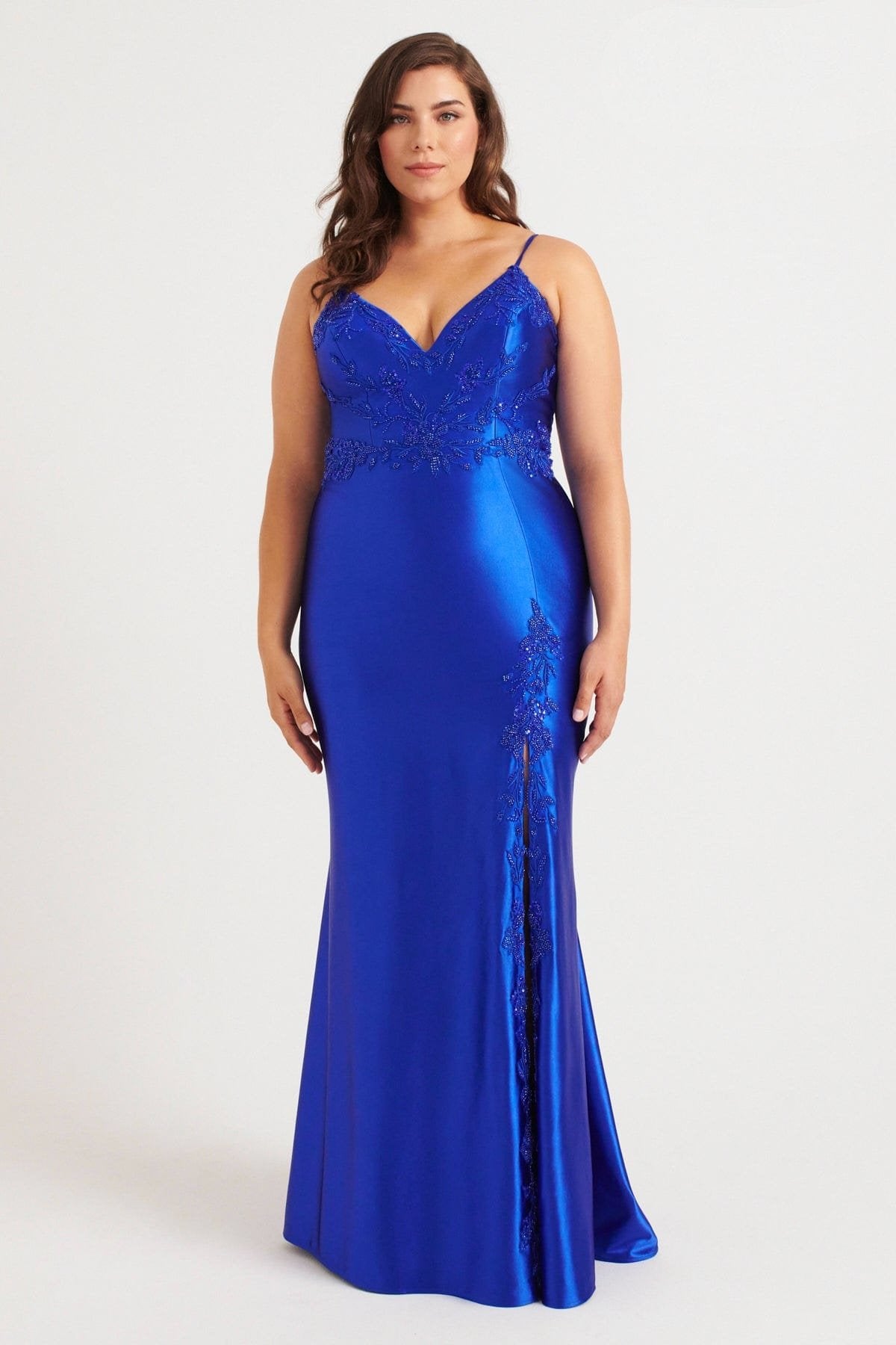 Prom Dresses Long Prom Formal Beaded Plus Size Dress Royal