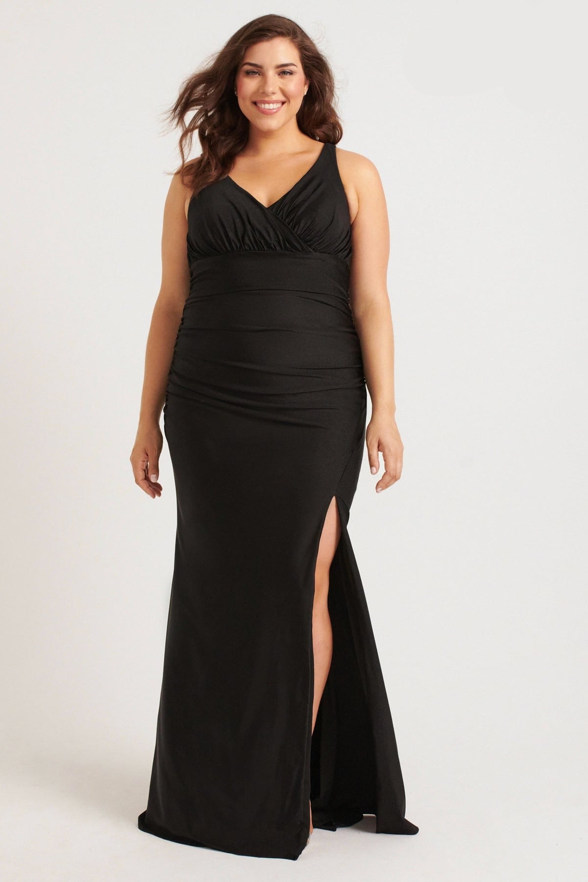 Plus Size Dresses Long Formal Fitted Plus Size Dress Black