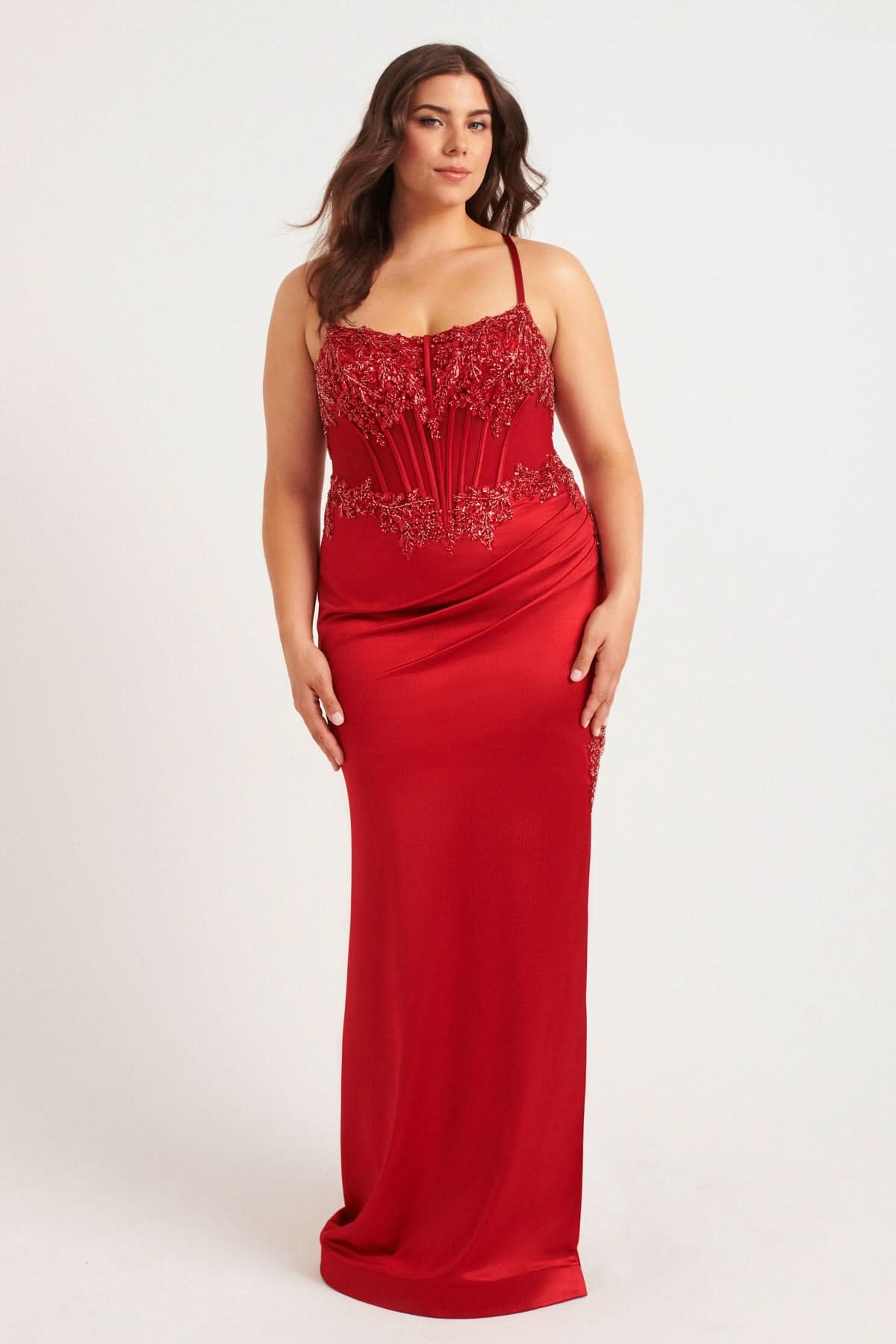 Lace 90s Prom Dresses Plus Size CD CD252C Plus Size Shimmering A-Line Prom Gown With Lace 90s Prom Dresses Plus Size CD CD252C Plus Size Shimmering A-Line Prom Gown With
