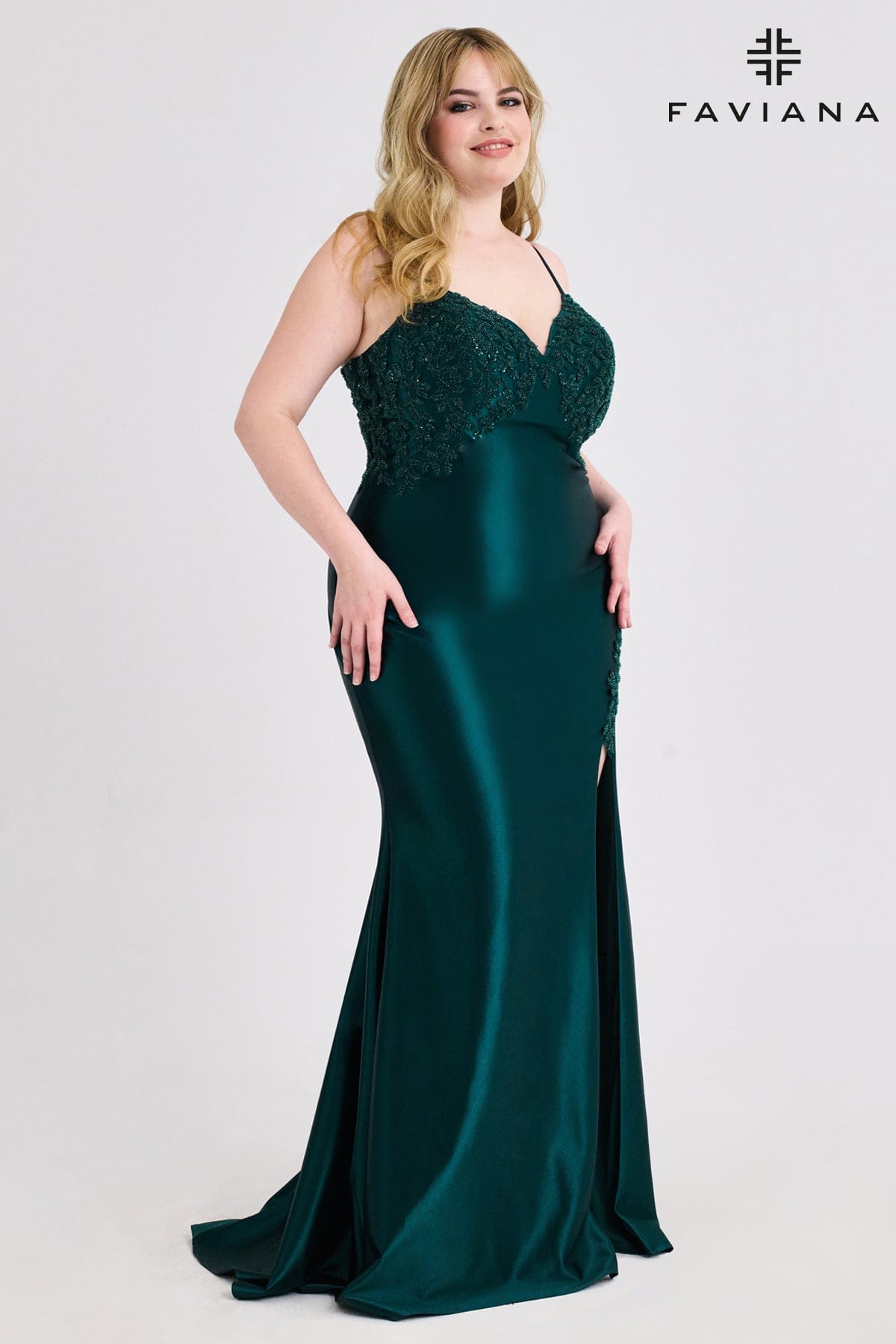 Formal Dresses Long Prom Formal Slit Dress Dark Hunter Green