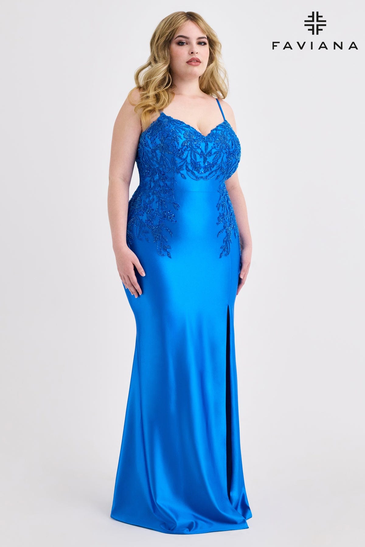 Prom Dresses Beaded Lace Prom Evening Dress Electric Blue