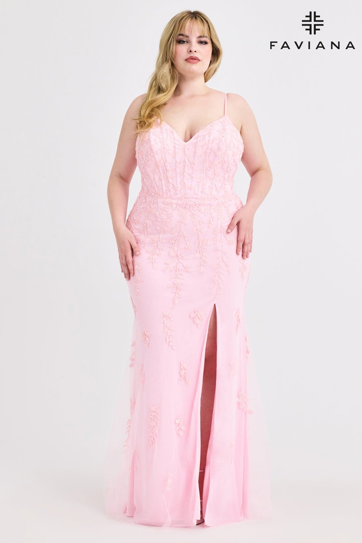 Prom Dresses Long Lace Corset Prom Dress Light Pink