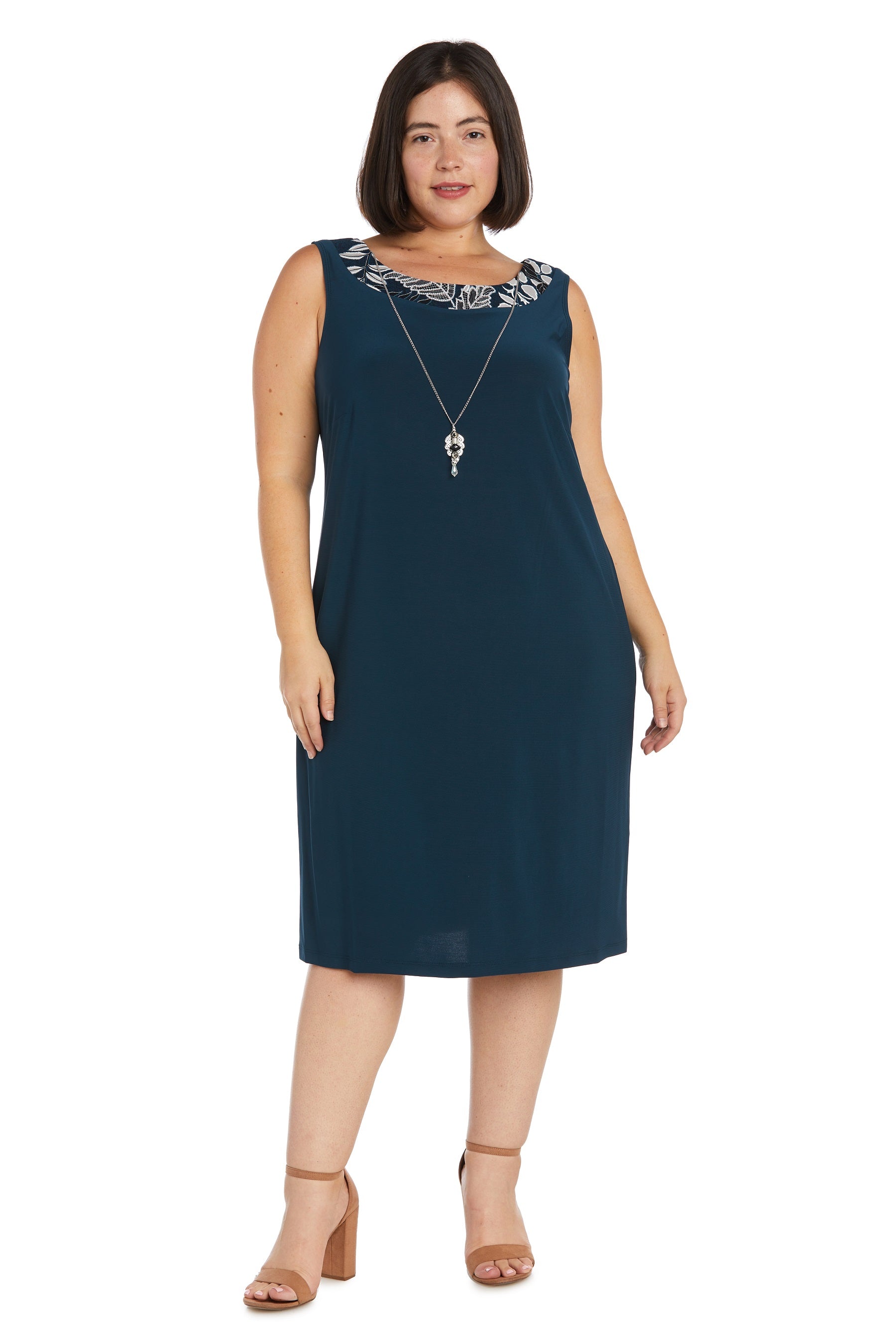 R&M Richards 9706W Short Cocktail Metallic Plus Size Dress