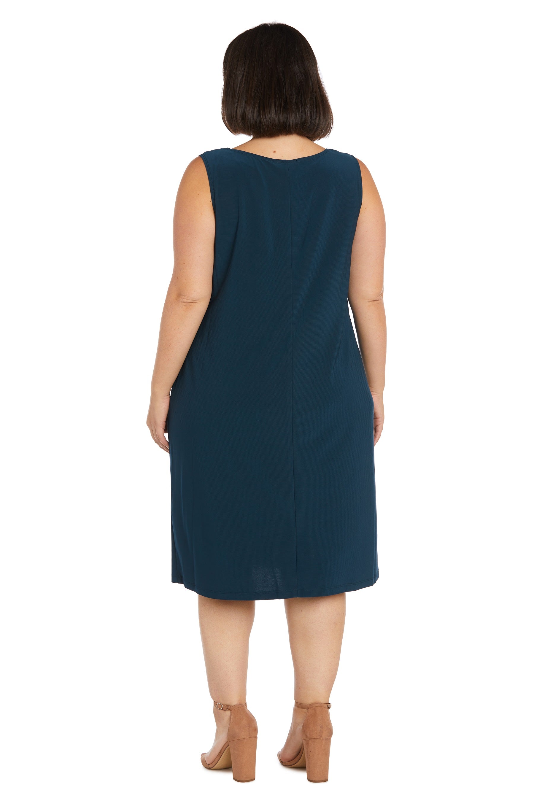 R&M Richards 9706W Short Cocktail Metallic Plus Size Dress