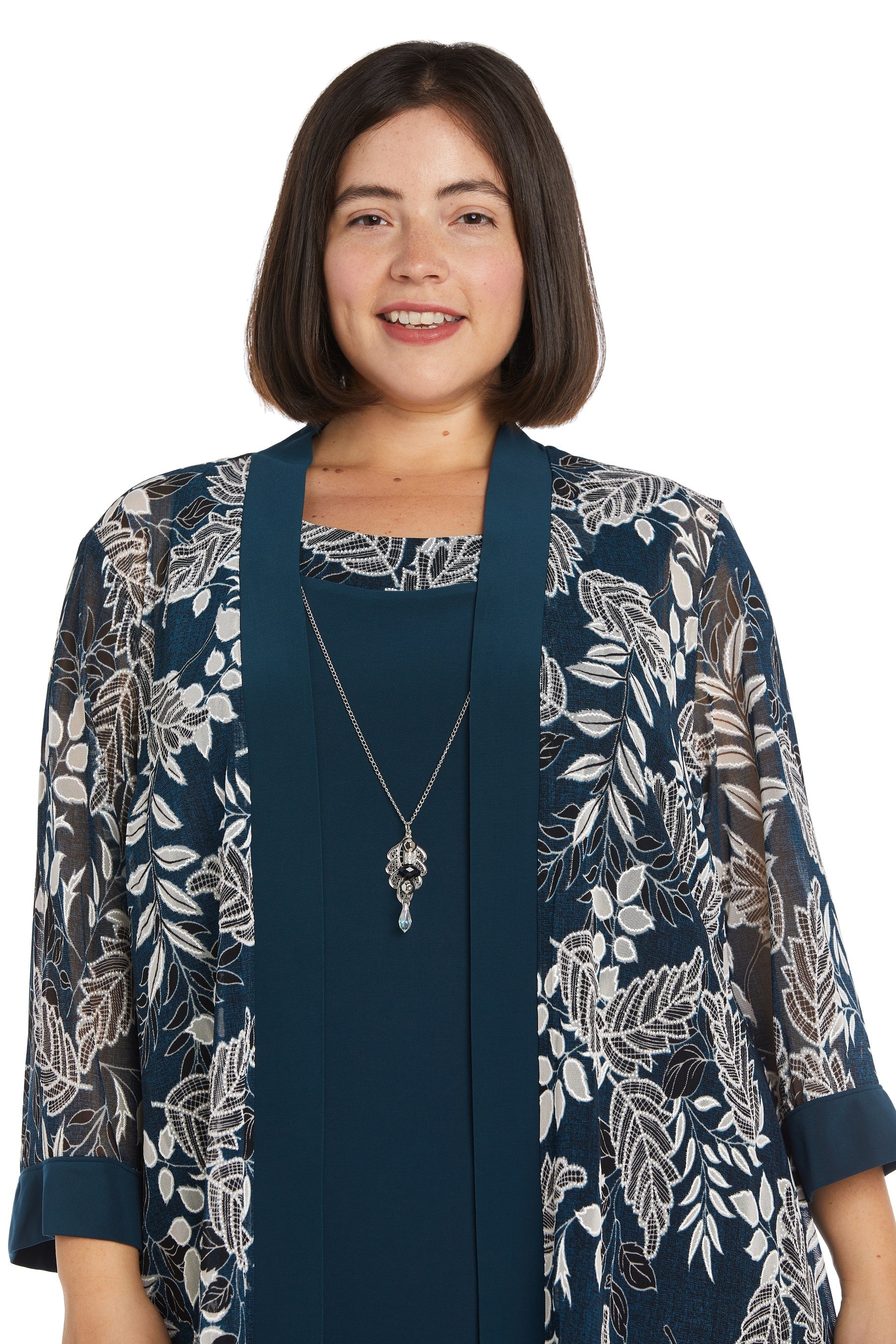R&M Richards 9706W Short Cocktail Metallic Plus Size Dress