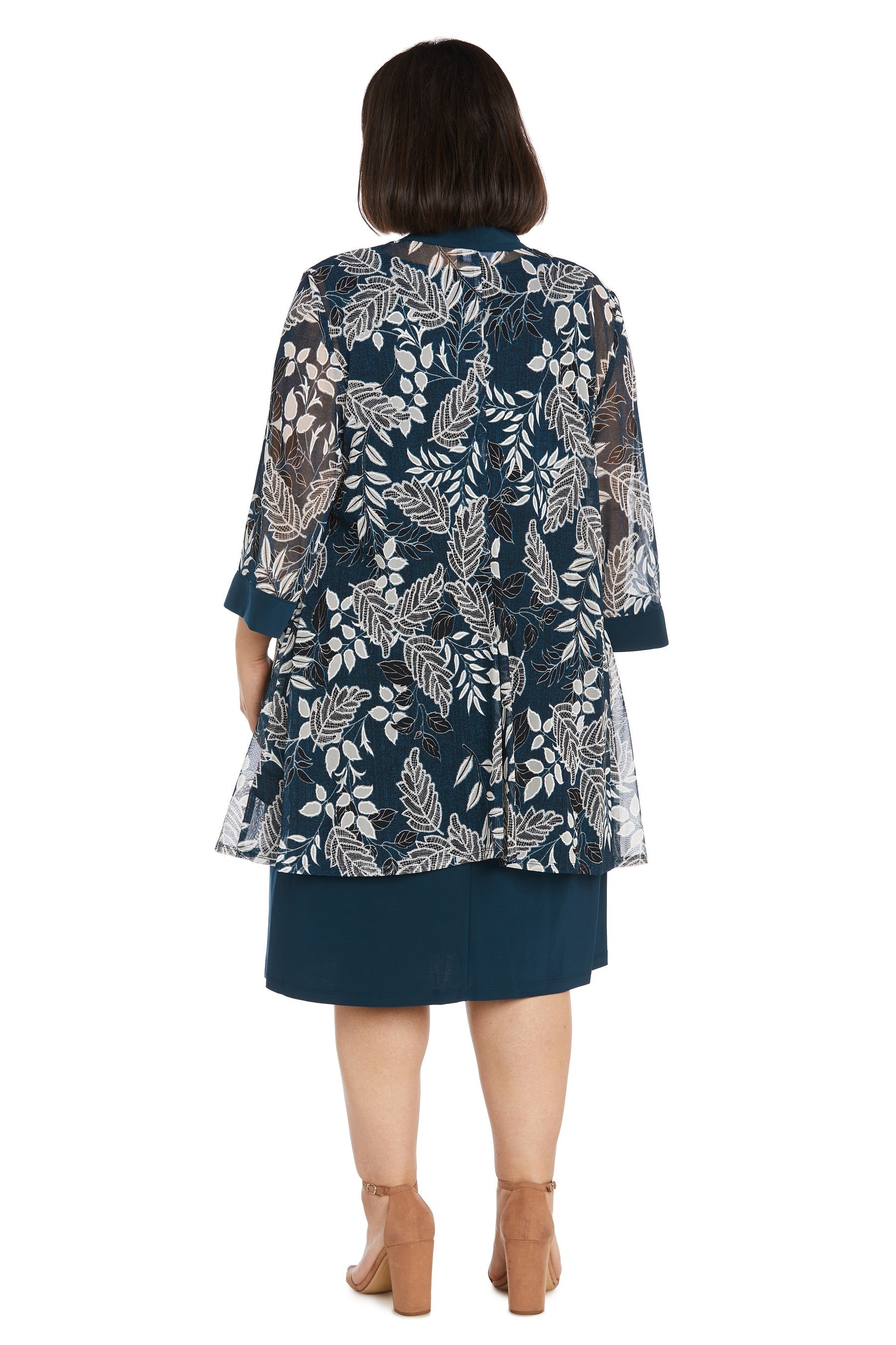 R&M Richards 9706W Short Cocktail Metallic Plus Size Dress