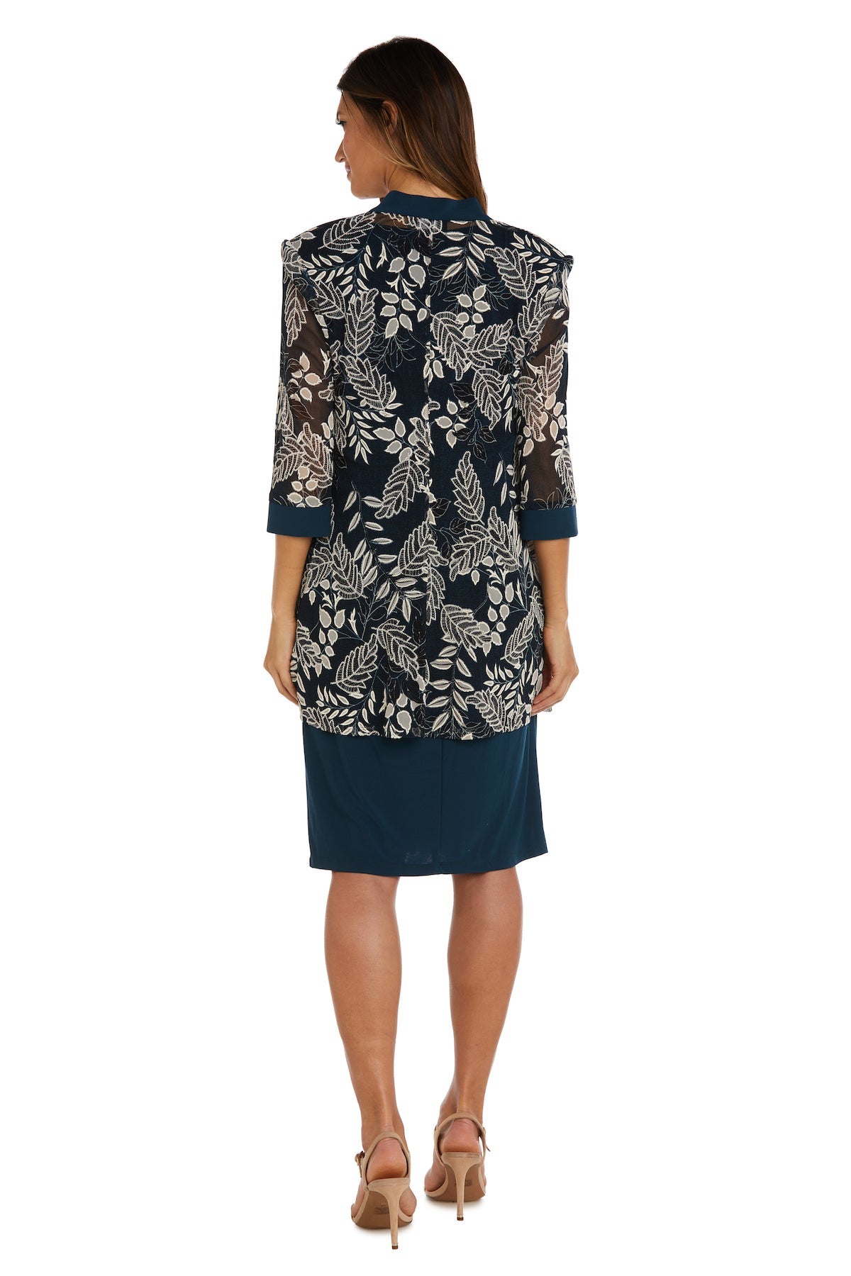 R&M Richards 9606P Two Piece Short Metallic Petite Jacket Dress