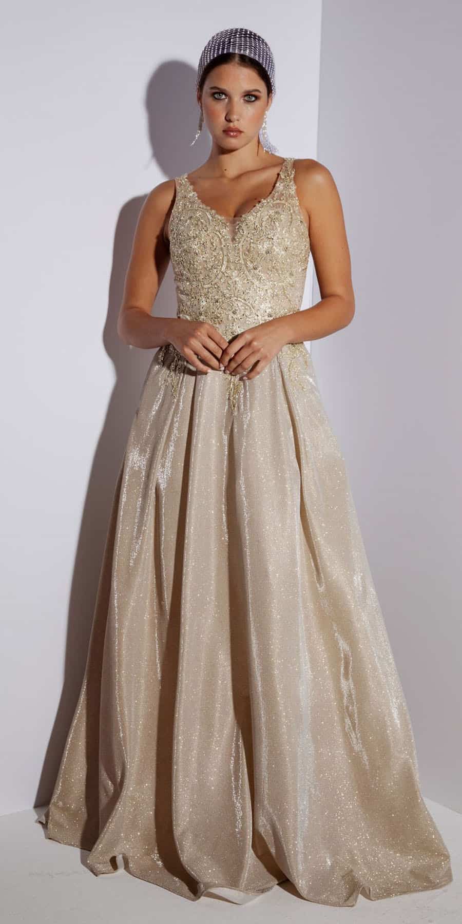 Prom Dresses Long Formal Prom A Line Dress Eureka Fashion 9606 Champagne