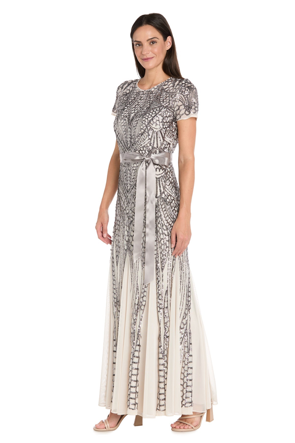 Jewel Neck Long Sequin Mother of the Bride Dress by R&M Richards 9615P