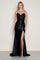 Prom Dresses Long Fitted Formal Slit Prom Dress Black