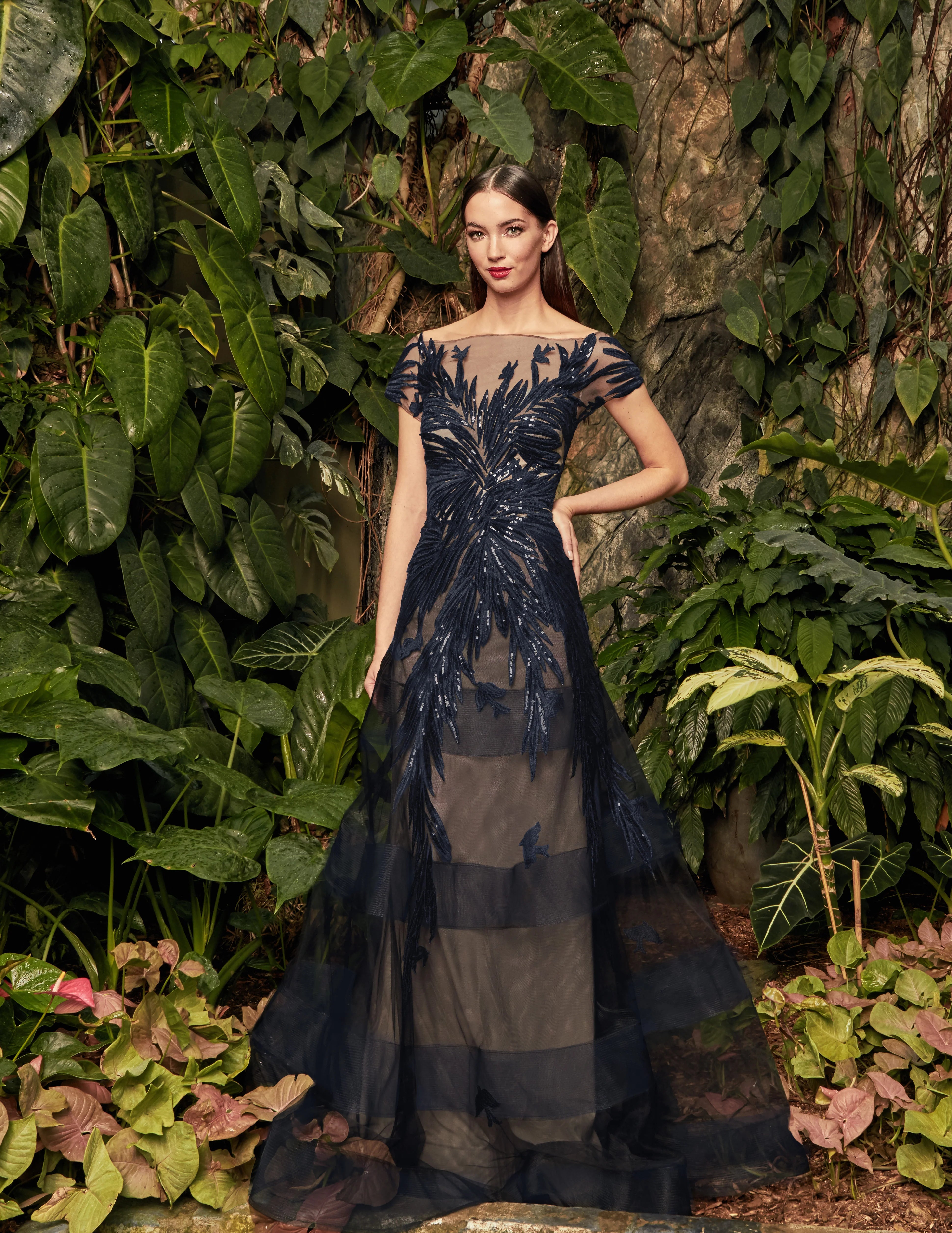 Mother of the Bride Dresses Long Formal Mother of the Bride Sequin Dress Midnite/Nude