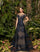 Mother of the Bride Dresses Long Formal Mother of the Bride Sequin Dress Midnite/Nude