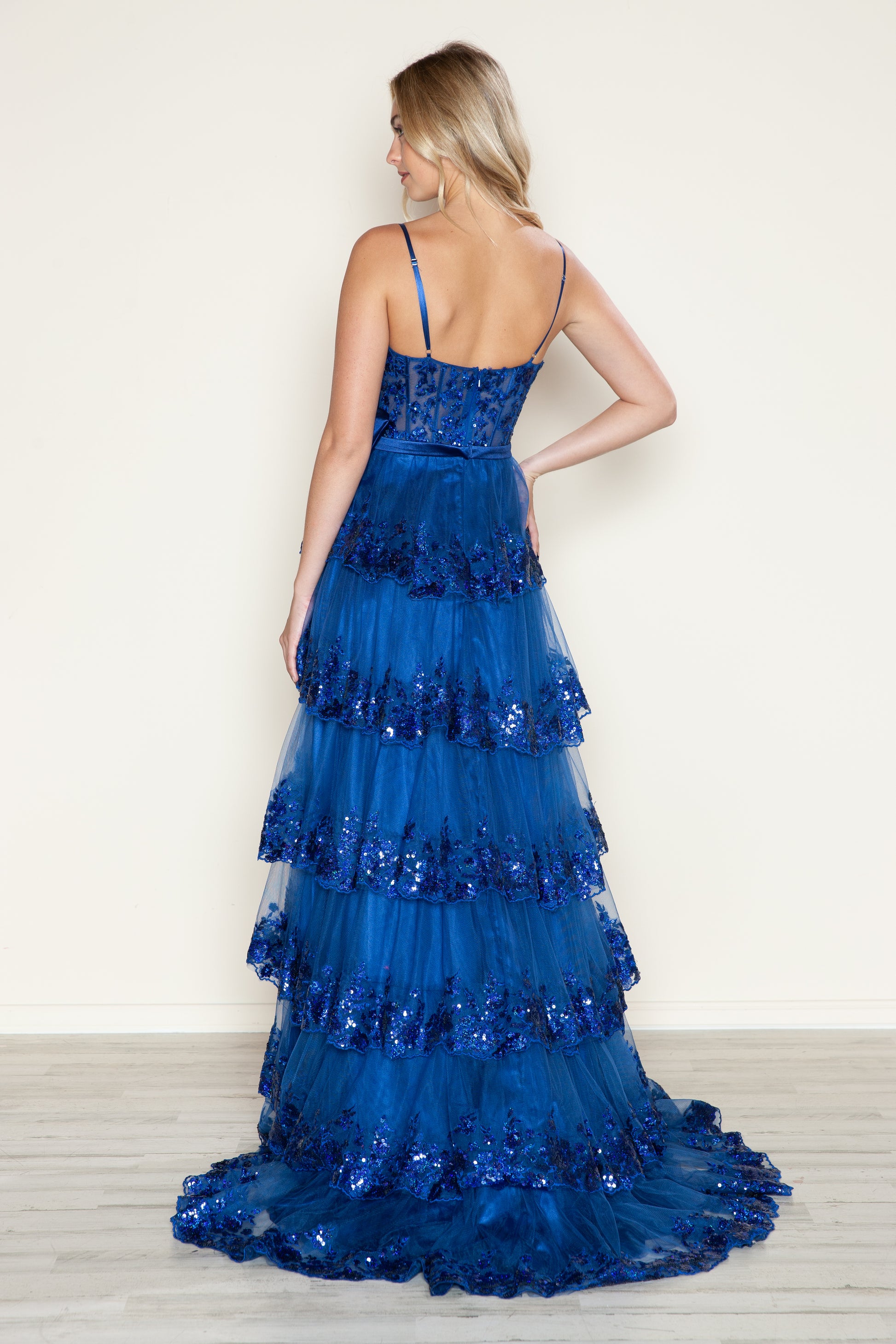 Poly USA 9626 Long Prom Sequin Formal A Line Dress