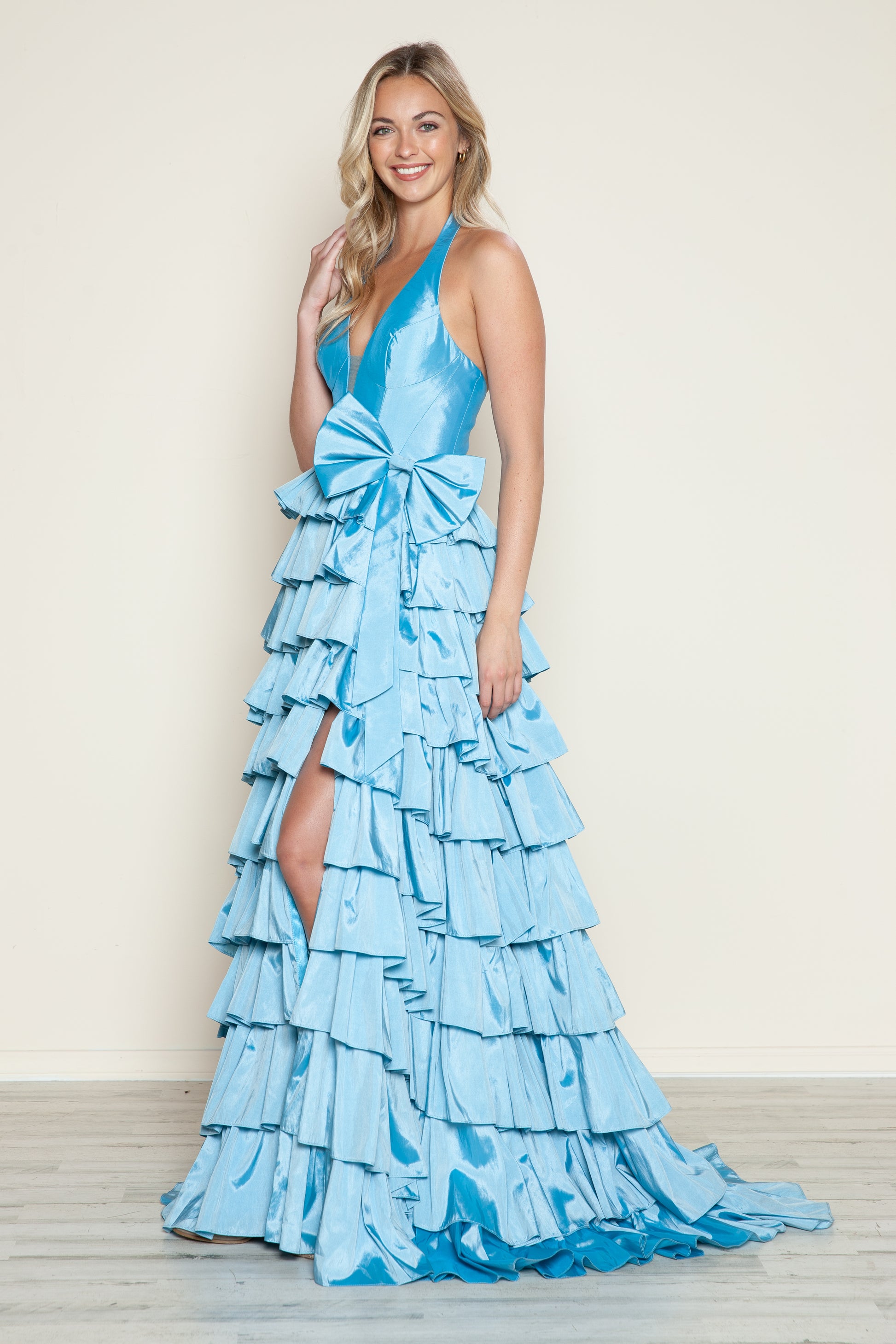 Poly USA 9642 Long Tiered A Line Formal Prom Dress