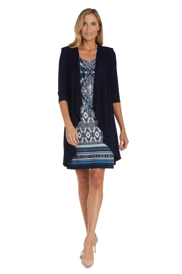 Scoop Knee-Length Jersey Cocktail Sheath R&M Richards 9667PA