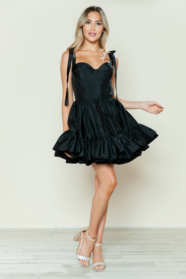 Poly USA 9668 Short A Line Ruffled Homecoming Cocktail Dress
