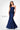 Formal Dresses Metallic Long Mermaid Lace Formal Peplum Dress Navy Blue