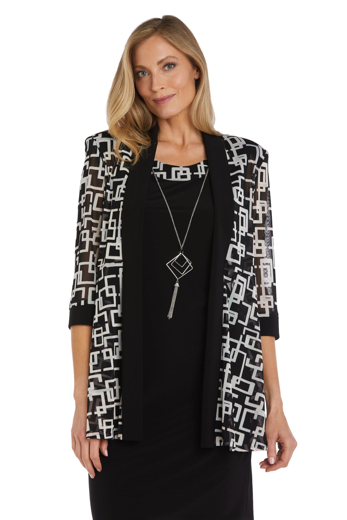 R&M Richards 9693 Short Print Jacket Mother of the Bride Dress