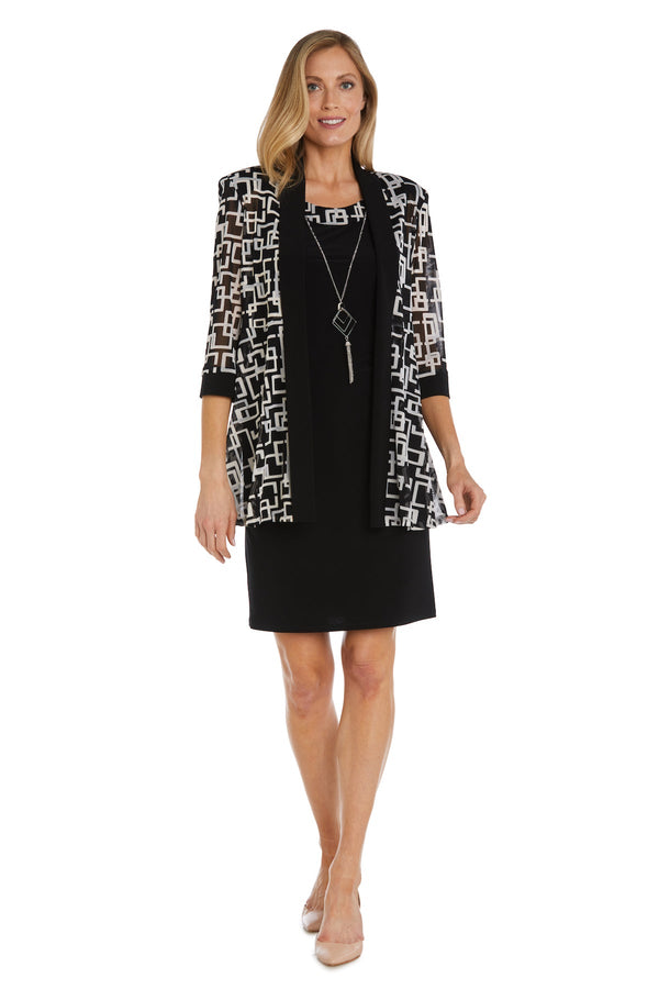 Short Print Jacket Dress Mother of the Bride R&M Richards 9693