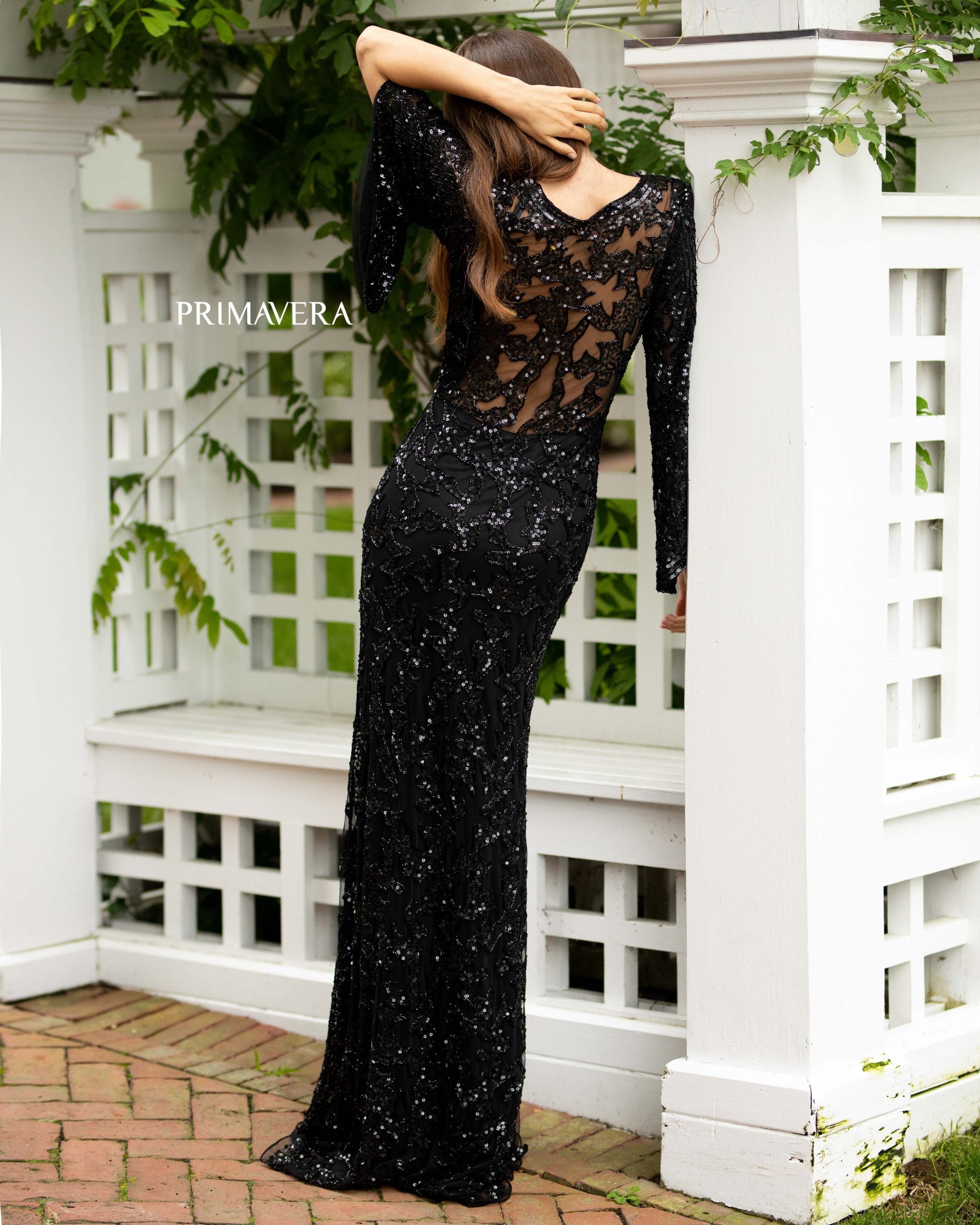 Formal Dresses Evening Long Formal Prom Sequin Dress Primavera Couture 9713 Black