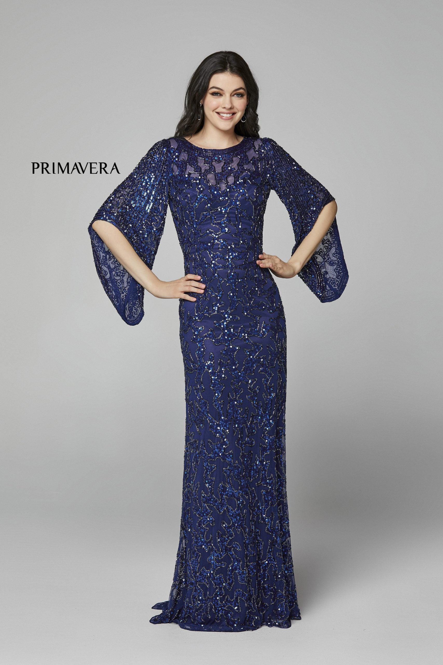 Formal Dresses Evening Long Formal Prom Sequin Dress Primavera Couture 9713 Midnight