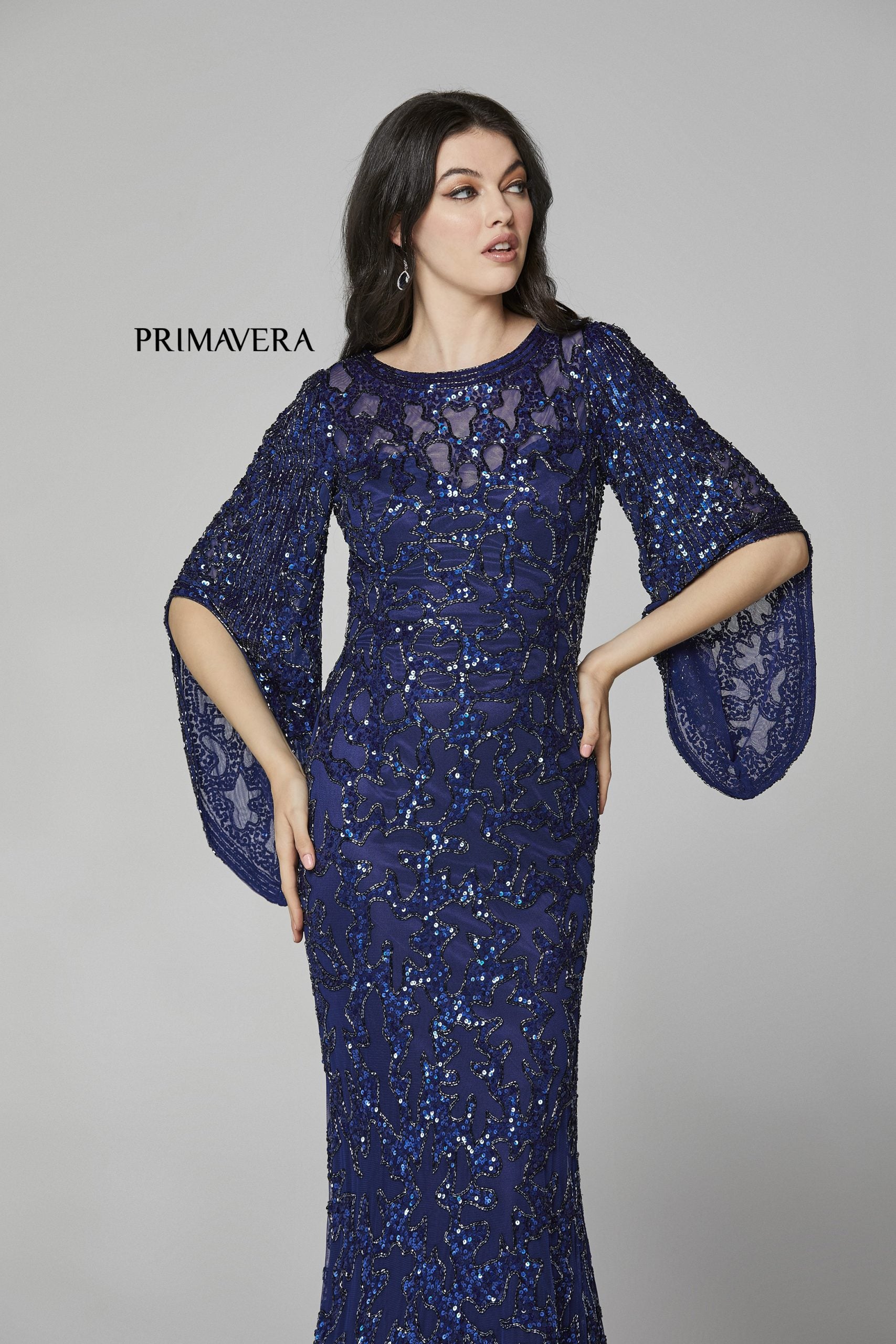 Formal Dresses Evening Long Formal Prom Sequin Dress Primavera Couture 9713 Midnight