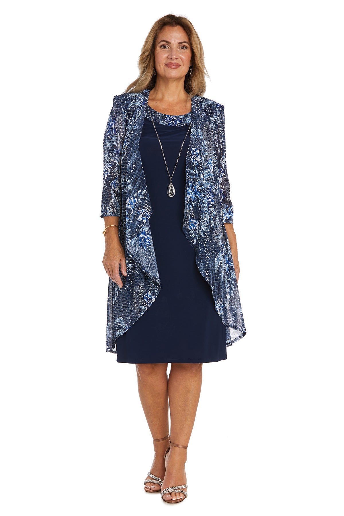 Cocktail Dresses Short Fitted Cocktail Petite Dress Navy/Denim