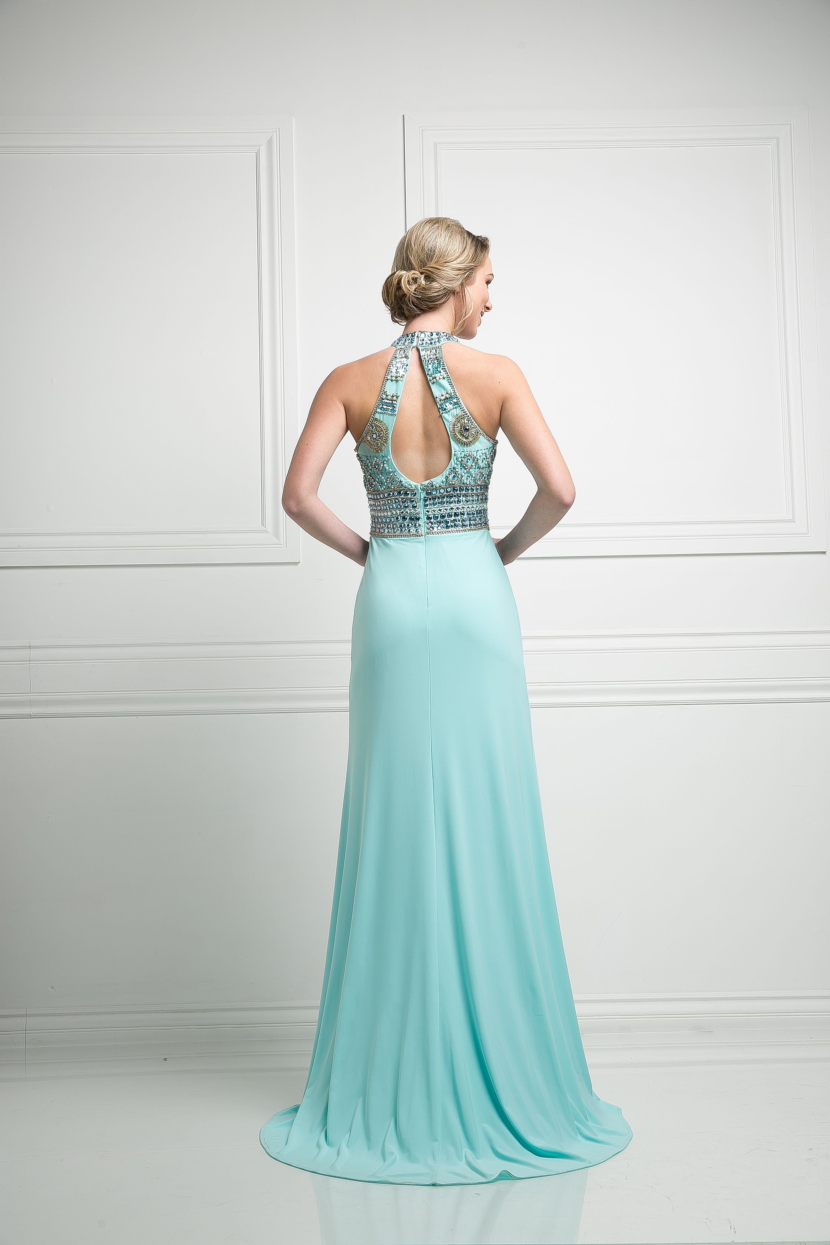 Formal Dresses Long Formal Beaded Prom Evening Dress Mint