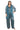 Pant Suit Three Piece Crinkle  Plus Size Pantsuit Spruce
