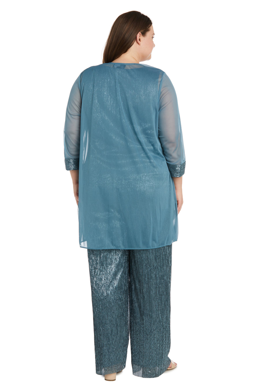 Pant Suit Three Piece Crinkle Plus Size Pantsuit Spruce