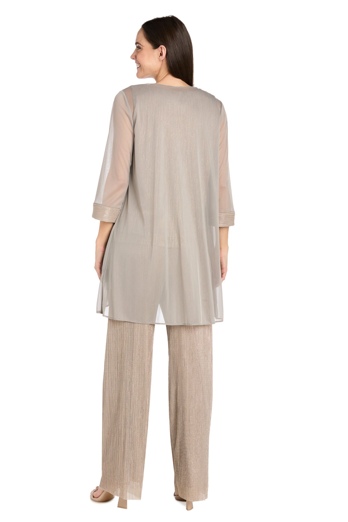 R&M Richards 9722P Long Three Piece Jacket Formal Petite Pant Suit