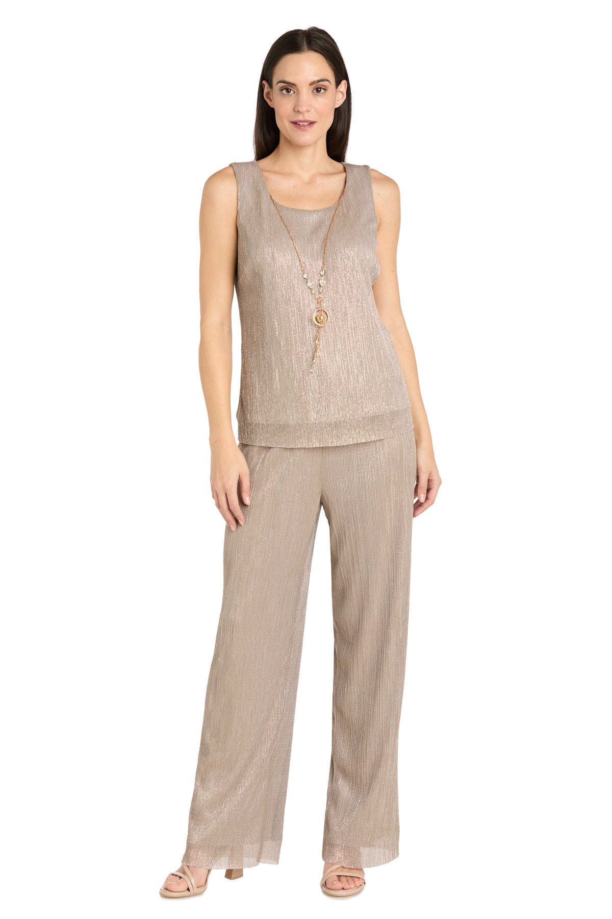 R&M Richards 9722P Long Three Piece Jacket Formal Petite Pant Suit