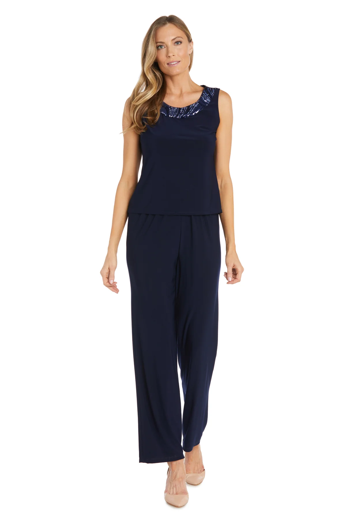R&M Richards 9731 Long Sequins Jacket Dress Pant Set