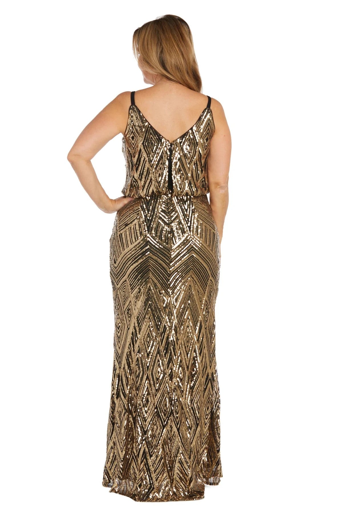 R&M Richards 9739P Long Formal Petite Evening Dress